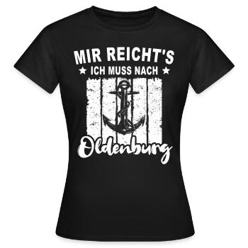 Oldenburg Oldenburger - Frauen T-Shirt - Schwarz - Vorne - AI Model Female 172 dark (172cm)