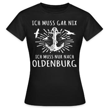 Oldenburg Sprüche Oldenburger - Frauen T-Shirt - Schwarz - Vorne - AI Model Female 172 dark (172cm)