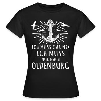 Oldenburg Oldenburger - Frauen T-Shirt - Schwarz - Vorne - AI Model Female 172 dark (172cm)
