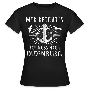 Oldenburg Oldenburger - Frauen T-Shirt - Schwarz - Vorne - AI Model Female 172 dark (172cm)