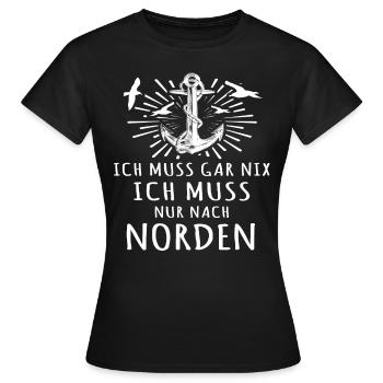 Norden Nordener Norddeutsche - Frauen T-Shirt - Schwarz - Vorne - AI Model Female 172 dark (172cm)