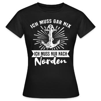 Norden Nordener Norddeutsche - Frauen T-Shirt - Schwarz - Vorne - AI Model Female 172 dark (172cm)