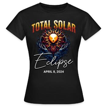 Sonnenfinsternis 2024 - Frauen T-Shirt - Schwarz - Vorne - AI Model Female 172 dark (172cm)