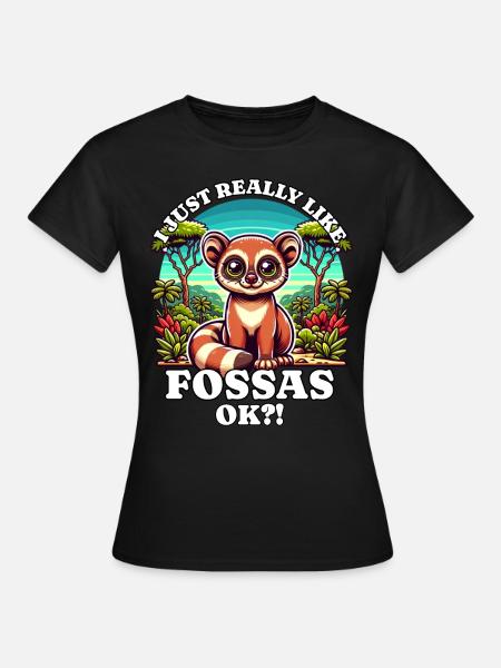 Ich mag Fossas - Frauen T-Shirt - Schwarz