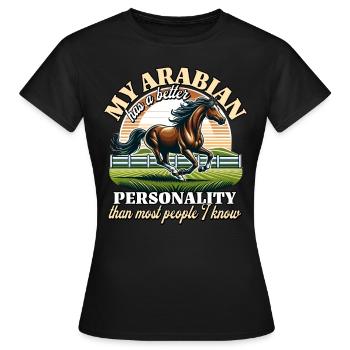Araber Reiterin - Frauen T-Shirt - Schwarz - Vorne - AI Model Female 172 dark (172cm)