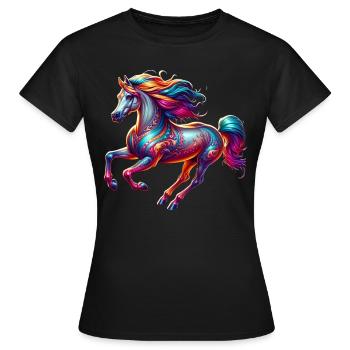 Cheval pur-sang - T-shirt Femme - noir - Devant - AI Model Female 172 dark (172cm)