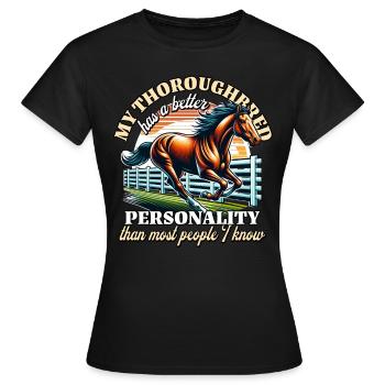 Cheval pur-sang - T-shirt Femme - noir - Devant - AI Model Female 172 dark (172cm)