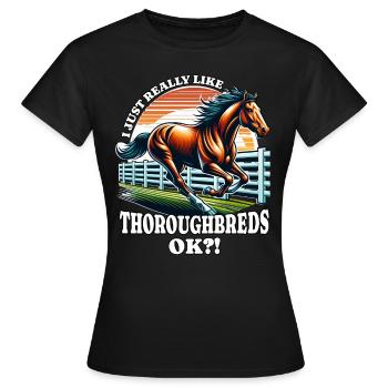 Cheval pur-sang - T-shirt Femme - noir - Devant - AI Model Female 172 dark (172cm)