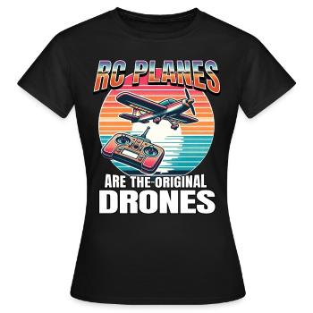 Maquette d’avion - T-shirt Femme - noir - Devant - AI Model Female 172 dark (172cm)