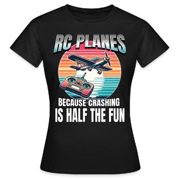 Model Airplane RC Airplane - Women's T-Shirt - black - Front - AI Model Female 172 dark (172cm)