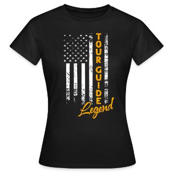 Légende du guide touristique - T-shirt Femme - noir - Devant - AI Model Female 172 dark (172cm)