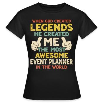 Event Planer - Frauen T-Shirt - Schwarz - Vorne - AI Model Female 172 dark (172cm)