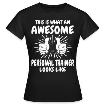 Personal Trainer - Women's T-Shirt - black - Front - AI Model Female 172 dark (172cm)