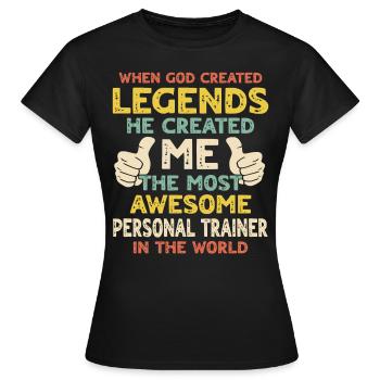 Personal Trainer - Women's T-Shirt - black - Front - AI Model Female 172 dark (172cm)
