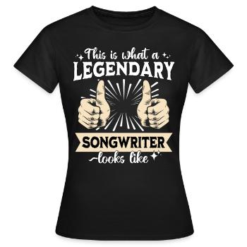 Auteur-compositeur légendaire - T-shirt Femme - noir - Devant - AI Model Female 172 dark (172cm)