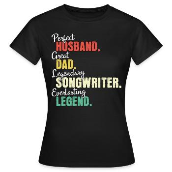 Papa auteur-compositeur - T-shirt Femme - noir - Devant - AI Model Female 172 dark (172cm)