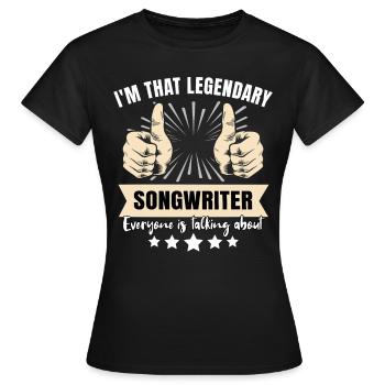 Auteur-compositeur légendaire - T-shirt Femme - noir - Devant - AI Model Female 172 dark (172cm)
