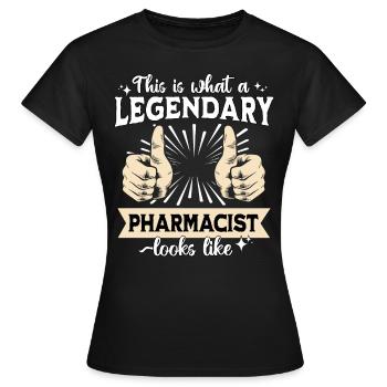 Pharmacien légendaire - T-shirt Femme - noir - Devant - AI Model Female 172 dark (172cm)