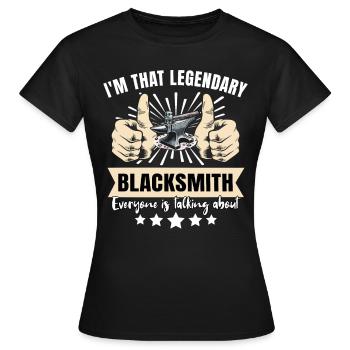 Forgeron légendaire - T-shirt Femme - noir - Devant - AI Model Female 172 dark (172cm)