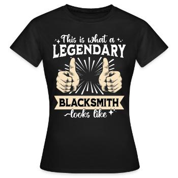 Forgeron légendaire - T-shirt Femme - noir - Devant - AI Model Female 172 dark (172cm)