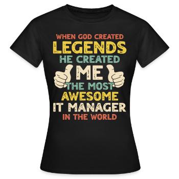 IT Manager - Women's T-Shirt - black - Front - AI Model Female 172 dark (172cm)