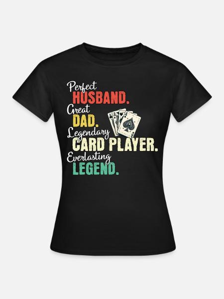 Kartenspieler Papa - Frauen T-Shirt - Schwarz