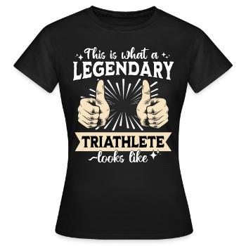 Triathlète légendaire - T-shirt Femme - noir - Devant - AI Model Female 172 dark (172cm)