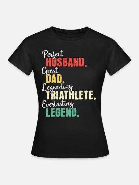 Triathlet Papa - Frauen T-Shirt - Schwarz