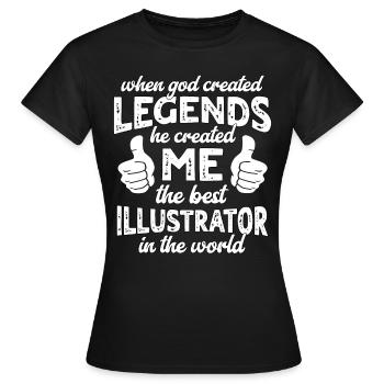 Best Illustrator Legend - Women's T-Shirt - black - Front - AI Model Female 172 dark (172cm)