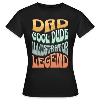 Papa Illustrator - Women's T-Shirt - black - Front - AI Model Female 172 dark (172cm)