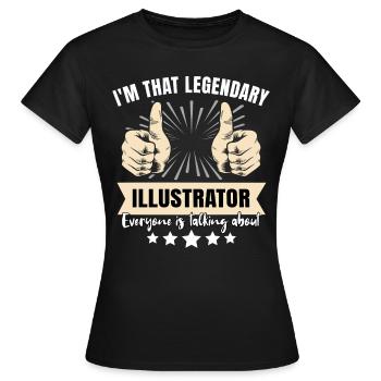 Legendary Illustrator - Women's T-Shirt - black - Front - AI Model Female 172 dark (172cm)