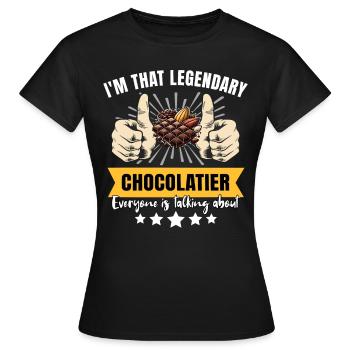 Chocolatier légendaire - T-shirt Femme - noir - Devant - AI Model Female 172 dark (172cm)