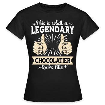 Chocolatier légendaire - T-shirt Femme - noir - Devant - AI Model Female 172 dark (172cm)