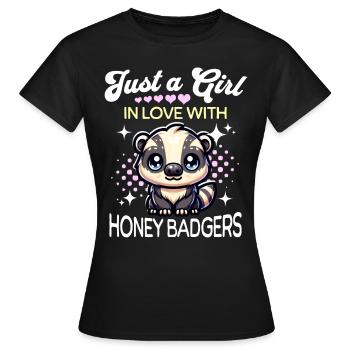 Honigdachs Mädchen - Frauen T-Shirt - Schwarz - Vorne - AI Model Female 172 dark (172cm)