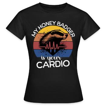 Honigdachs EKG Honigdachs Herzlinie - Frauen T-Shirt - Schwarz - Vorne - AI Model Female 172 dark (172cm)