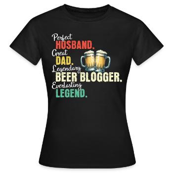 Bier Blogger Papa - Frauen T-Shirt - Schwarz - Vorne - AI Model Female 172 dark (172cm)