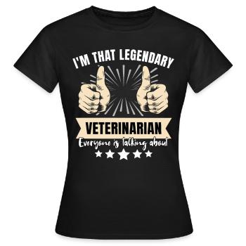 vVétérinaire légendaire - T-shirt Femme - noir - Devant - AI Model Female 172 dark (172cm)
