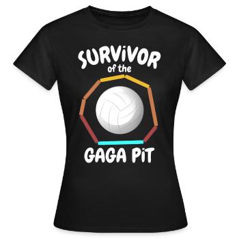 Gaga Ball Sprüche - Frauen T-Shirt - Schwarz - Vorne - AI Model Female 172 dark (172cm)