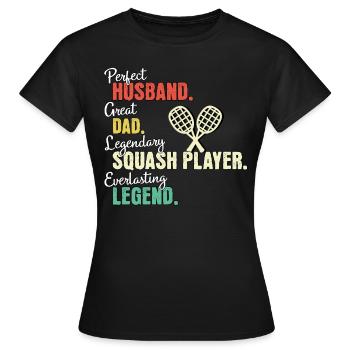 Papa joueur de squash - T-shirt Femme - noir - Devant - AI Model Female 172 dark (172cm)