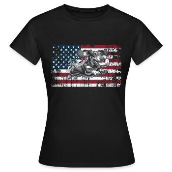 Dackel US - Frauen T-Shirt - Schwarz - Vorne - AI Model Female 172 dark (172cm)