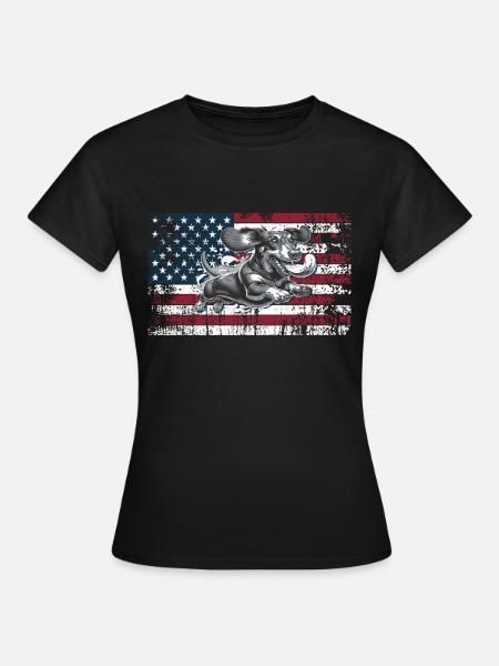 Dackel US - Frauen T-Shirt - Schwarz
