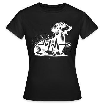 Dackel Cardio - Frauen T-Shirt - Schwarz - Vorne - AI Model Female 172 dark (172cm)