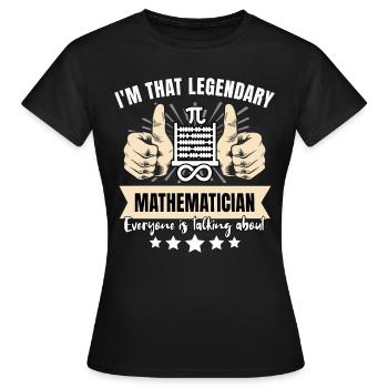 Mathématicien légendaire - T-shirt Femme - noir - Devant - AI Model Female 172 dark (172cm)
