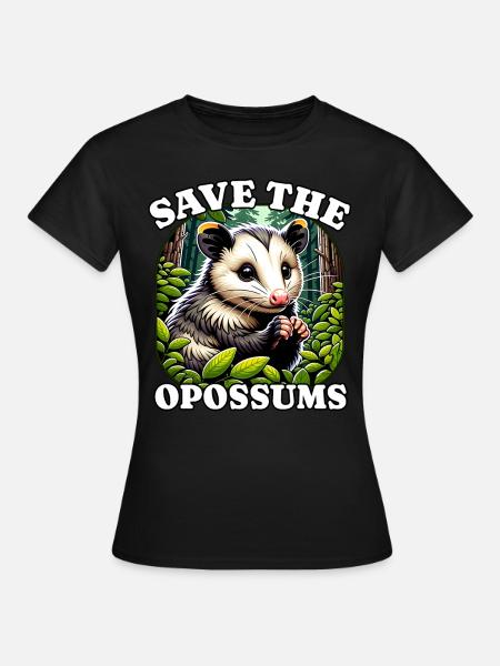 Save Opossum - Frauen T-Shirt - Schwarz