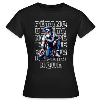 Petanque - Women's T-Shirt - black - Front - AI Model Female 172 dark (172cm)