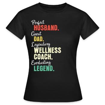 Papa coach bien-être - T-shirt Femme - noir - Devant - AI Model Female 172 dark (172cm)