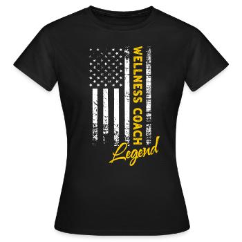 Légende du coach de bien-être - T-shirt Femme - noir - Devant - AI Model Female 172 dark (172cm)