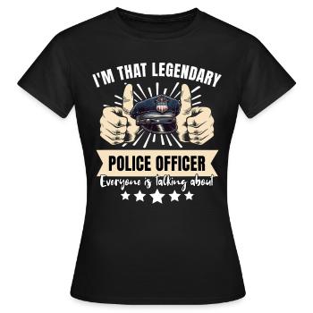Legendary Policeman - Women's T-Shirt - black - Front - AI Model Female 172 dark (172cm)