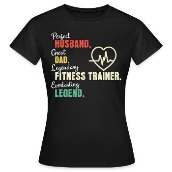 Fitnesstrainer Papa - Frauen T-Shirt - Schwarz - Vorne - AI Model Female 172 dark (172cm)