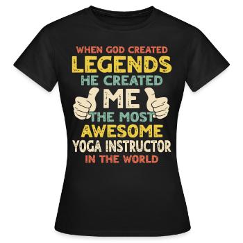 Instructeur de yoga - T-shirt Femme - noir - Devant - AI Model Female 172 dark (172cm)